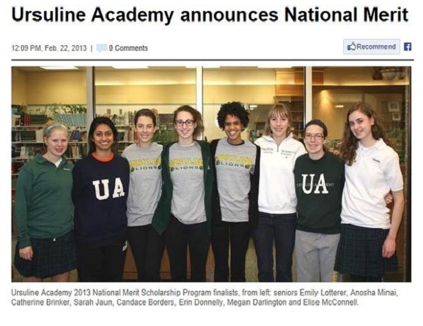 Ursuline Academy national merit Scholarships